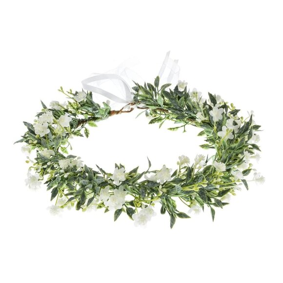 Accessories - White Baby's Breath Flower Crown Eucalyptus Wedding Headpiece for Bridesmaids